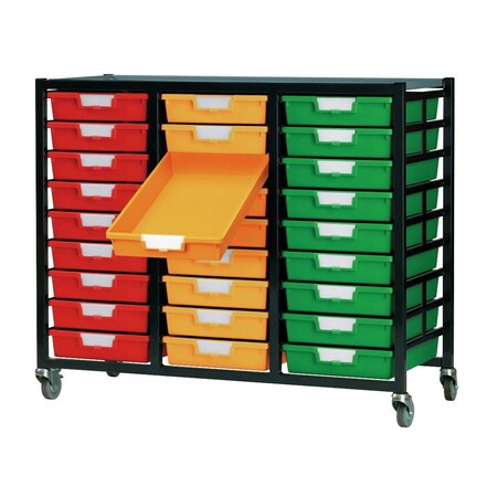 Storsystem Commercial Grade Mobile Bin Storage Cart with 10 Gray High Impact Polystyrene Bins/Trays CE2101DG-8S2DLG